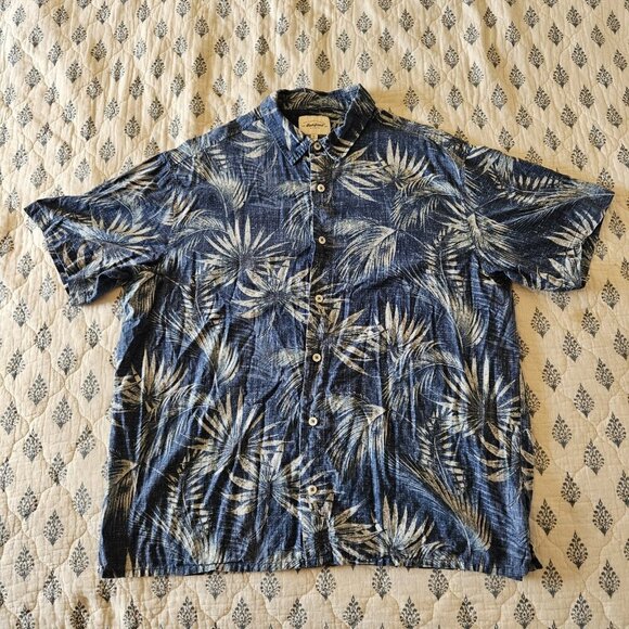 RedHead XL Palm Tree Hawaiian Shirt 100% Cotton Blue Tropical Button‑Down XL - Picture 3 of 9